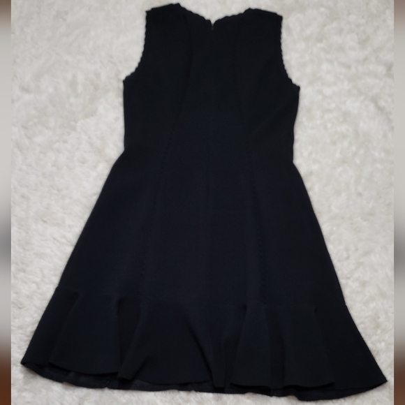 Rebecca Taylor Diamond Texture Fit Flare Dress Black Sz 10 - Picture 4 of 10